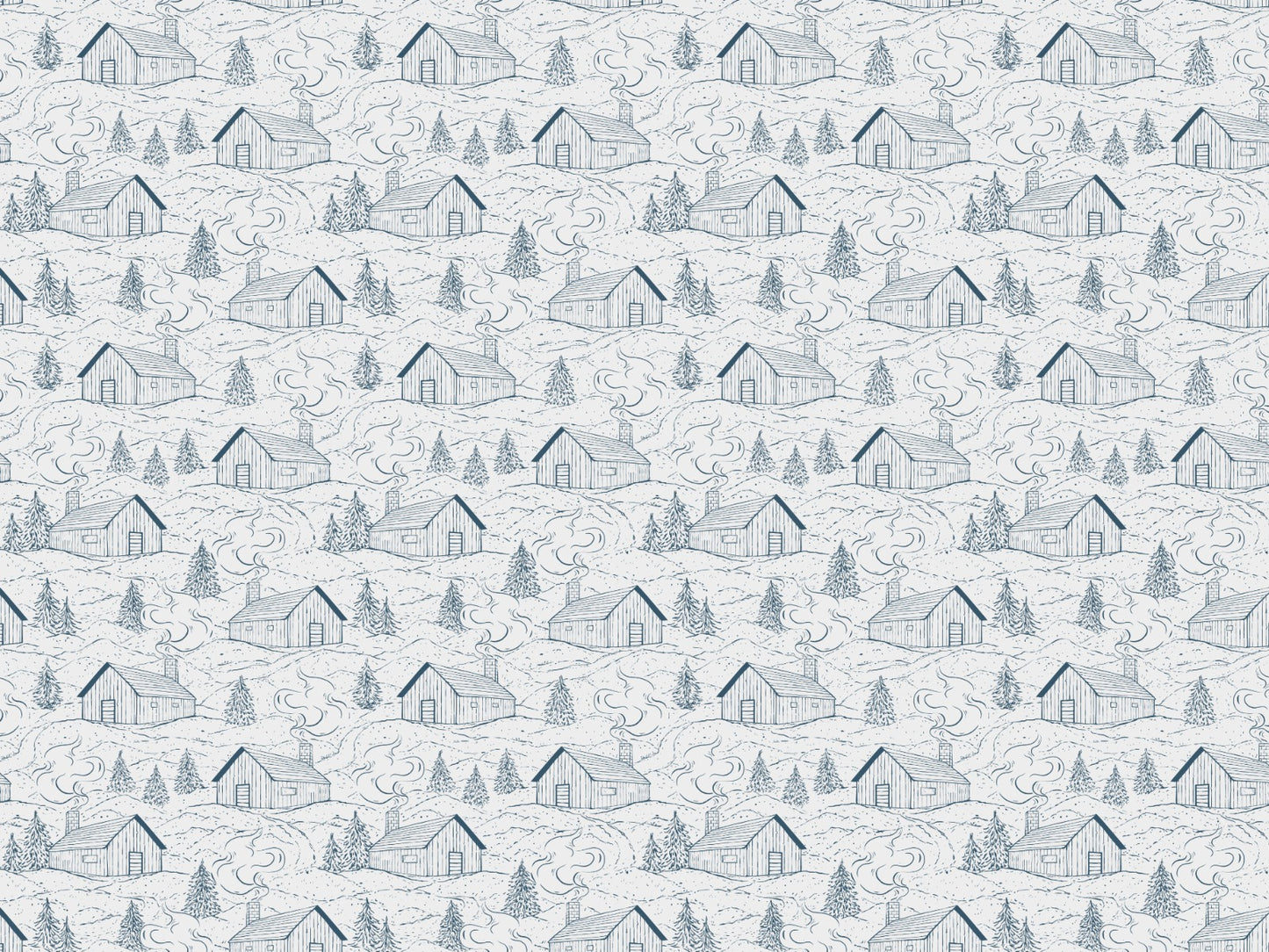 Smokey Cabins Blue Wallpaper