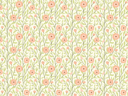 Spring Trellis Peach Fuzz Wallpaper