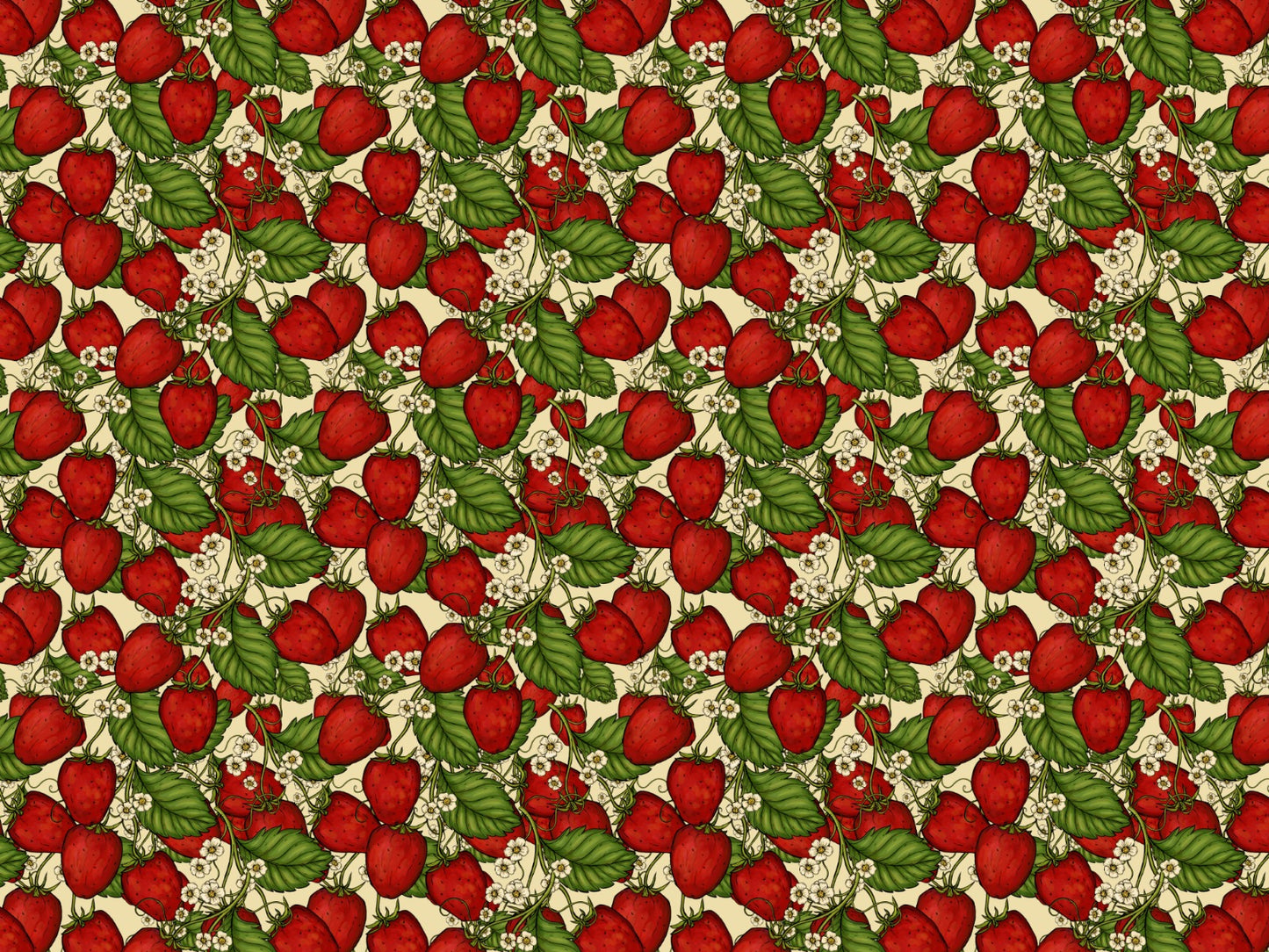 Red Strawberry Forest Wallpaper