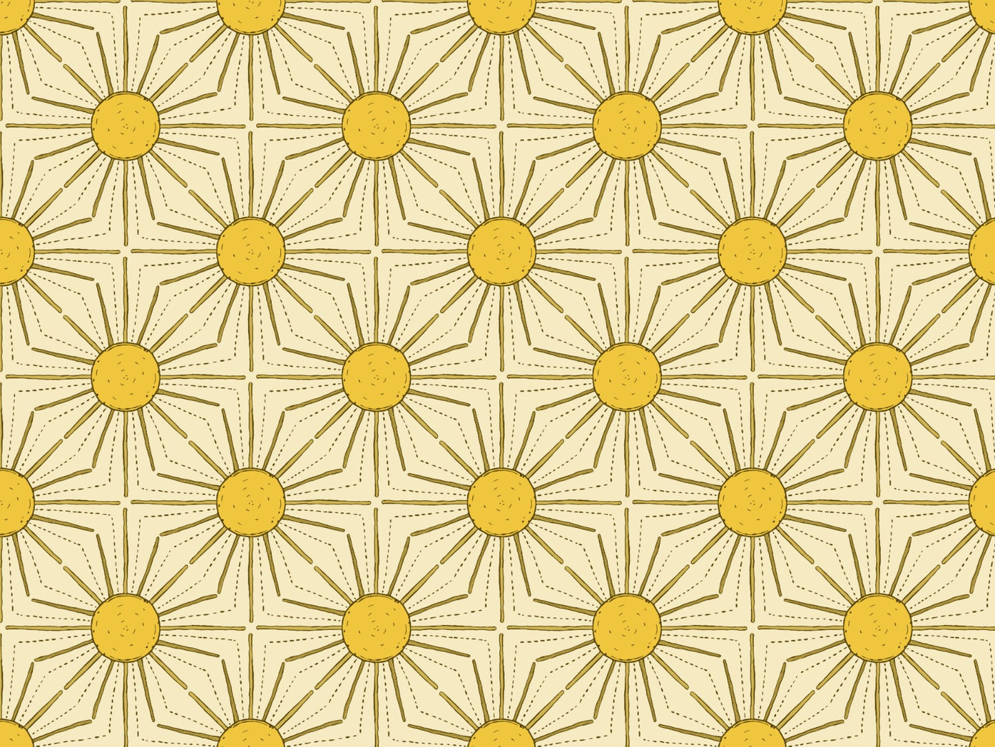 Yellow Sunburst Peel and Stick Wallpaper