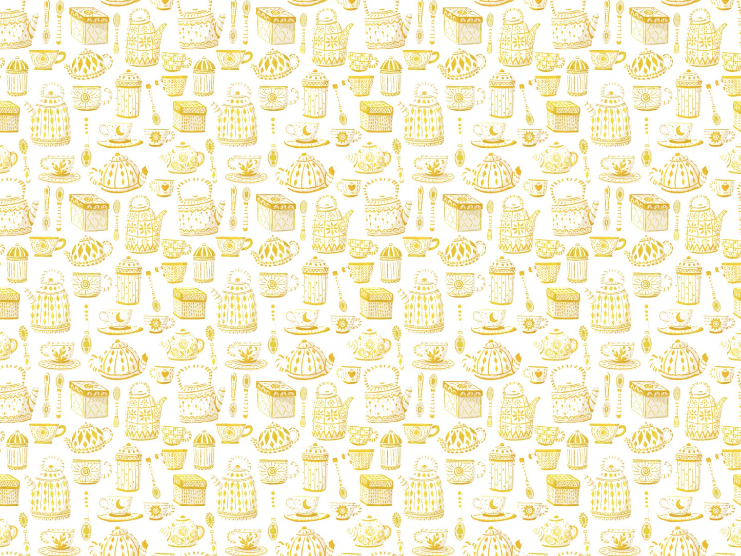 Yellow Tea Set Wallpaper